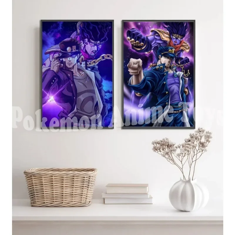 Anime JOJO Bizarre Adventure Self-adhesive Poster Figures Home Decoration Painting Wall Art Computer Room Jotaro Kujo Wallpaper