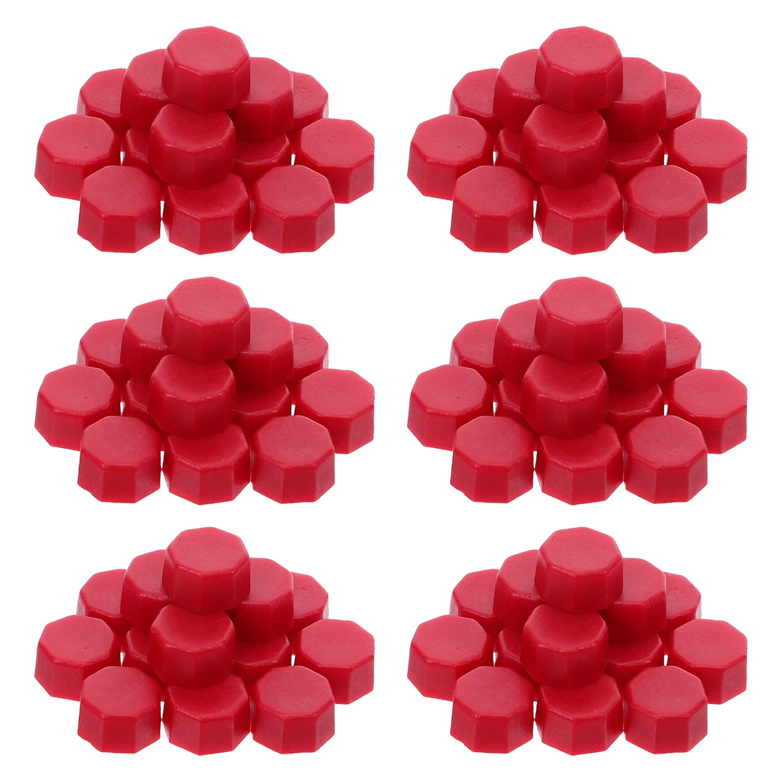 

6Packs Wax Seal Beads Red Octagon Sealing Wax Beads Set for DIY Wedding Invitations Christmas Cards Envelopes Stamp Seals