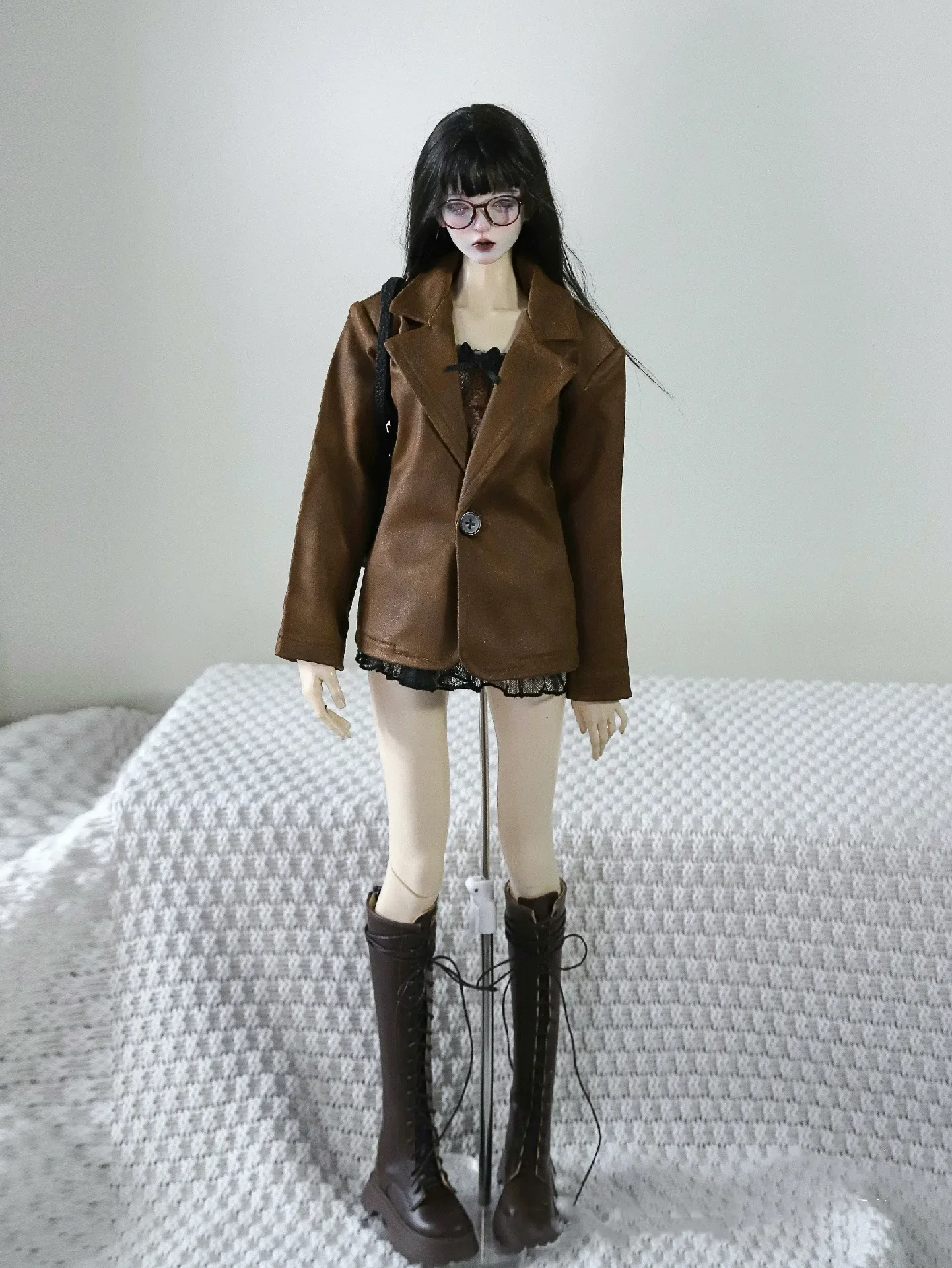 

Fashion doll clothes 1/3 1/4 BJD wide shoulder suit jacket lace top cake dress set