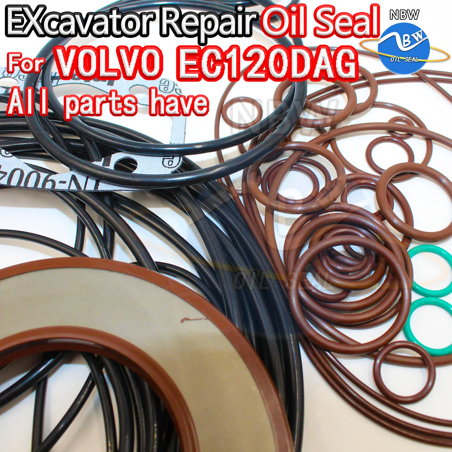 

For VOLVO EC120DAG Excavator Oil Seal Kit High Quality Repair VLE Adjust Swing Gear Center Joint Gasket Nitrile NBR Nok Washer