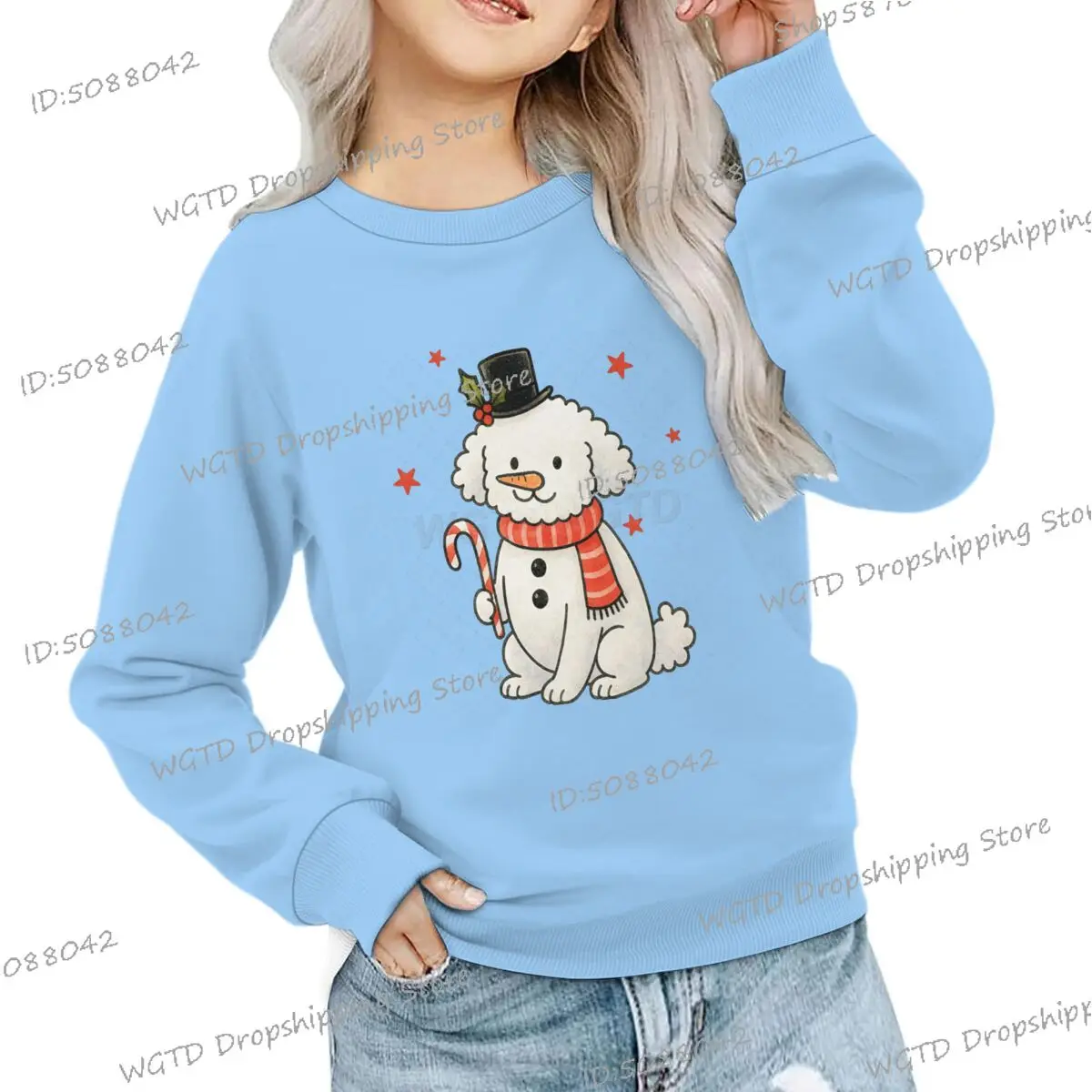 2025 عيد الميلاد الكلب طباعة الاطفال الكرتون بلوزات أزياء الأطفال ملابس طويلة الأكمام الفتيات الفتيان عيد ميلاد سعيد الشارع الشهير