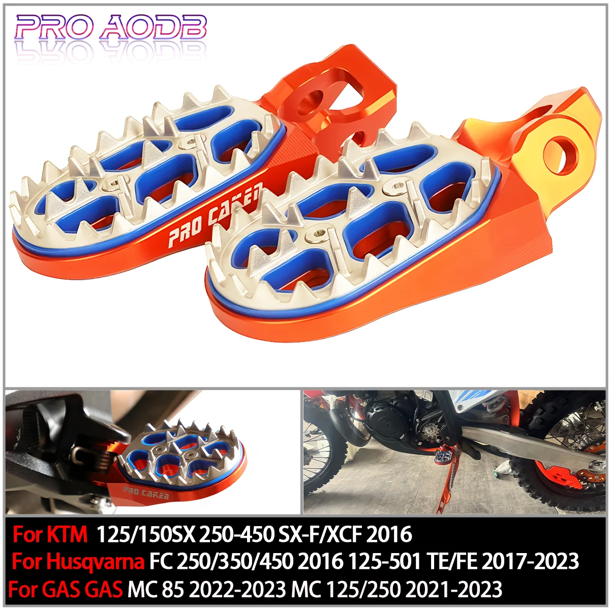 

Foot Pegs FootRest Footpegs Rests Pedals For KTM EXC EXC-F SX SX-F 85 125 150 200 250 300 350 450 500 Dirt Pit Bike 2016-2023