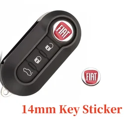 2/5/10pcs 14mm Aluminum Car Remote Key Emblem Badge for Fiat 500 500C 500X Punto Abarth Stilo Palio Bravo Doblo Accessories