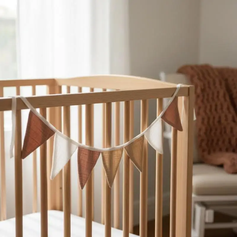 Pennant Banner Flags Nursery Bunting Washable Cotton Fabric: Triangle Garlands Living Room Bedroom