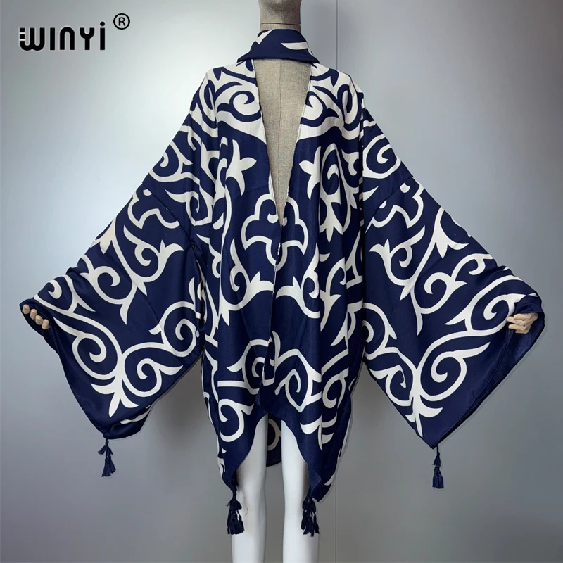 WINYI Sommer Boho Kimono Urlaub Party sexy Strickjacke Damen Bademode Strand Cover Up Strand Outfits Frau lose Kleid Boho Kaftan