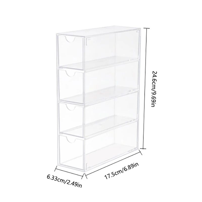 1pcs Glasses Storage Box 4 Layer Large Glasses Organizer Box Multifunctional Stackable Display Holder Reusable Acrylic Cosmetics