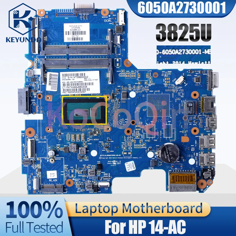 Imagem -02 - Placa-mãe Portátil para hp hp 14-ac Notebook Mainboard 6050a2730001 3825u 823366001