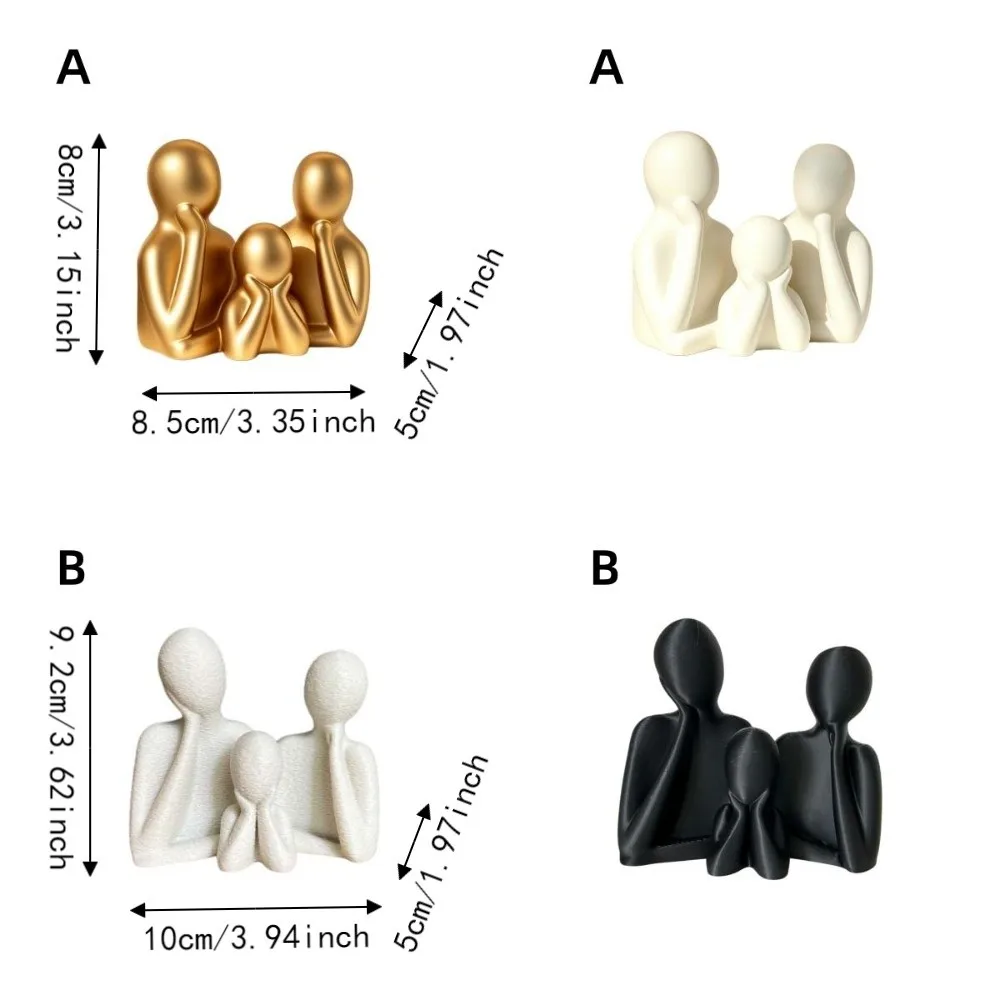 Couple Embracing Sculpture Abstract Family Sculpture Plastic Resin Minimalist Figure Statue Modern 3D Printed view 6