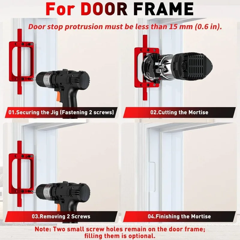 Door Hinge Installation Tool Kit Heavy Duty Aluminum Alloy Adjustable Clamp for 3.5 Inch Fixed Size Doors Home Improvement