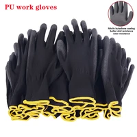 Guantes de trabajo recubiertos de seguridad de nitrilo Guantes recubiertos de PU y palma Los guantes de seguridad son adecuados para vehículos de construcción y mantenimiento.