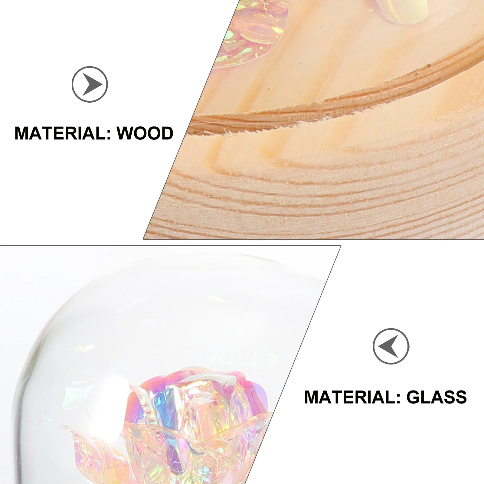 

1Pcs Gold Foil Rose Glass Dome Desktop Ornament Decorative Flower Glass Cover Home Decor Gift Home Desktop Decor