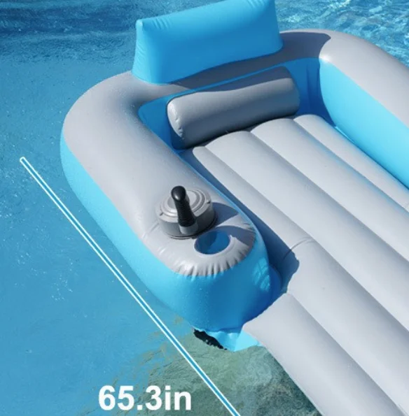 Portable Double Floating Bed Water Mattress Color PVC Inflatable Adult Maritime Entertainment 166x110cm