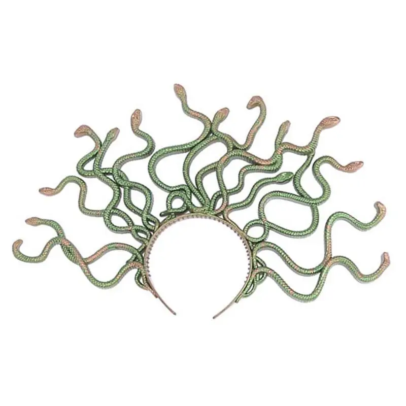 39BD Adult Medusa Curved Snake for Head Hoop Make Up Ornaments Rave Party Hair Decors