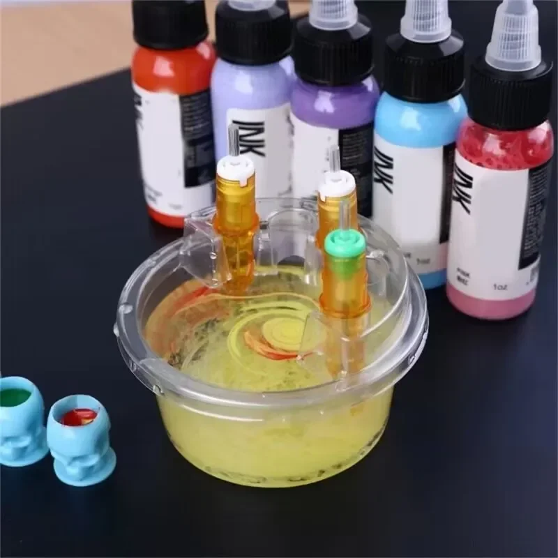 20pcs/box Tattoo Needle Cup Holder - Disposable Cleaning Cup for Tattoo and Embroidery Needle - Integrated Needle Cleaning