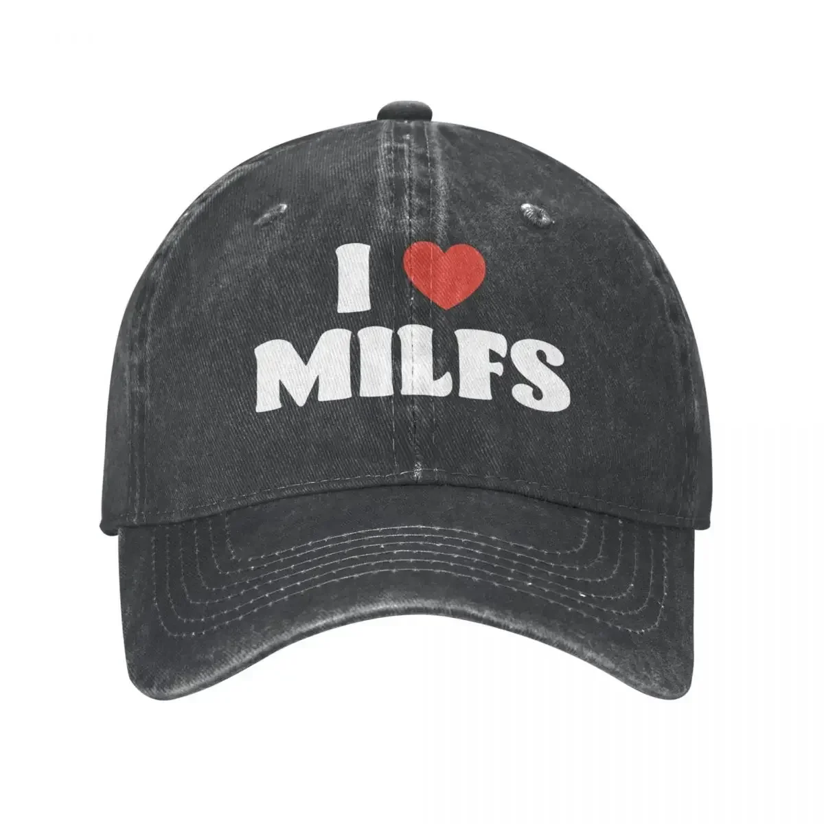 

Fashion I Love Milfs Baseball Cap Unisex Style Distressed Denim Snapback Hat Outdoor Activities Unstructured Soft Caps Hat