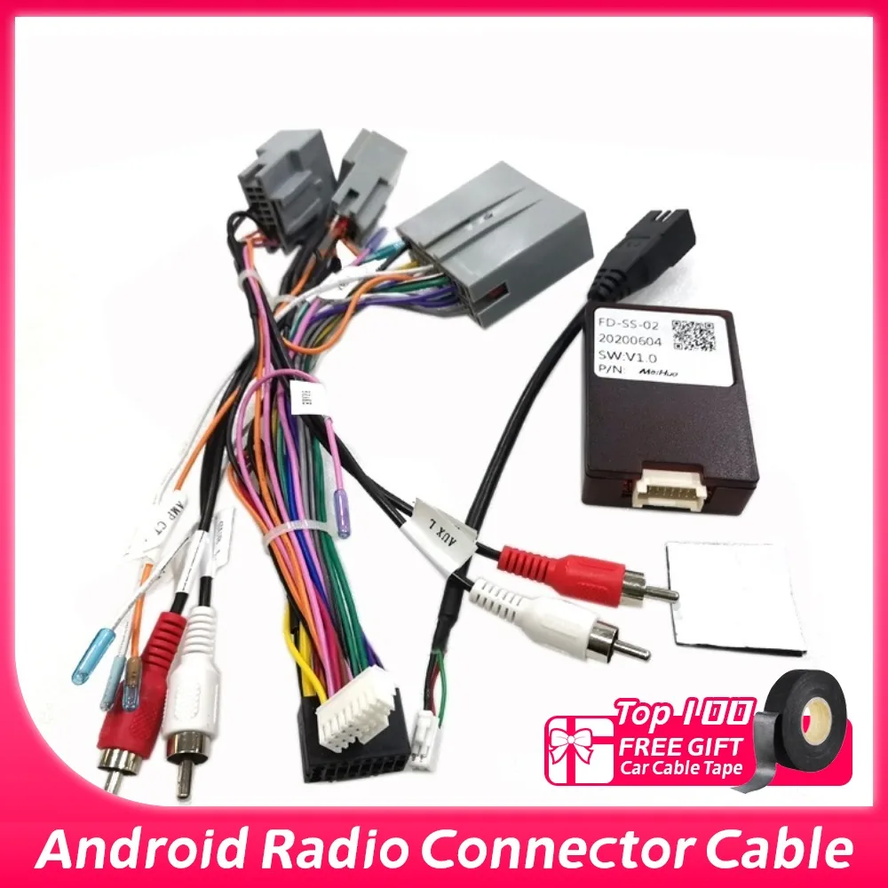 車載androidラジオ用canbusデコーダーボックス-シボレーブレイザー用-フォードエクスプローラー用-配線ハーネスアダプター-電源ケーブル