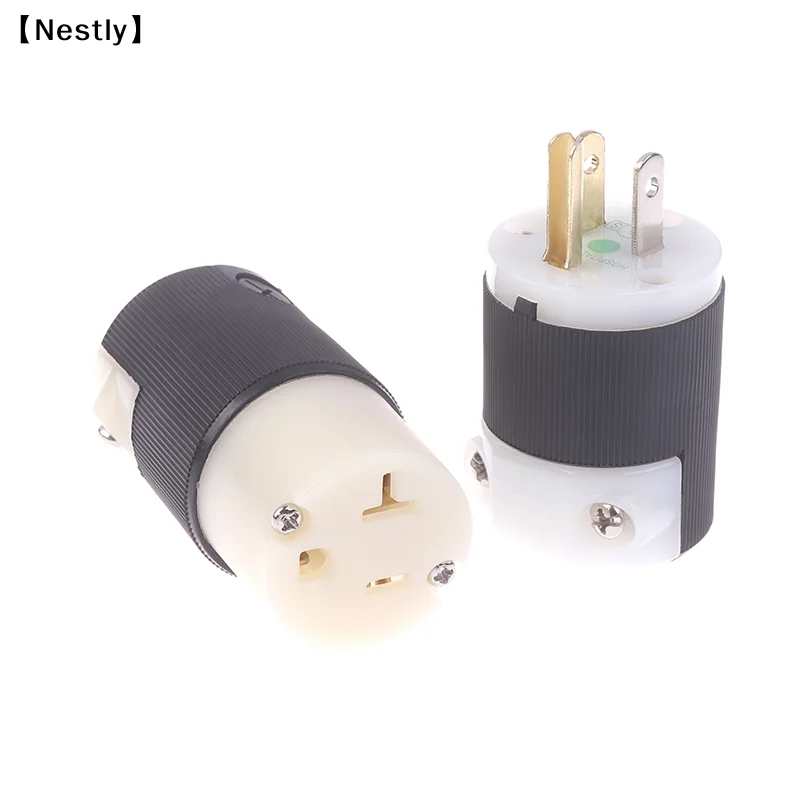 HiFi Audio US Plug Female Socket HBL5266C NEMA 5-15P/15R American Standard Copper AC Power Supply Male Connector〔Nest〕