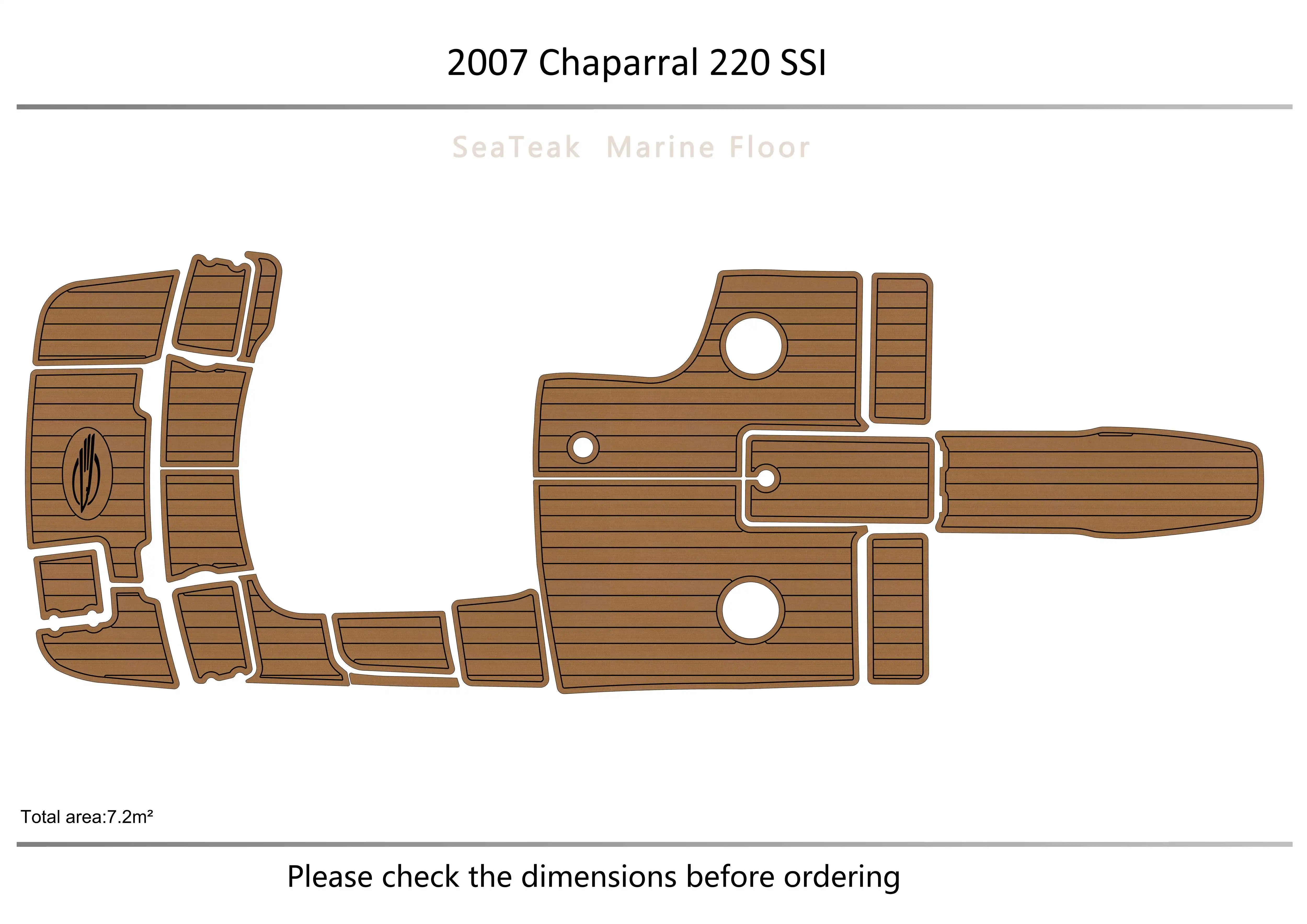 

2007 Chaparral 220 SSI Cockpit Swimming platform1/4" 6mm EVA FAUX Water Ski Yacht Fishing Boat Non-slip mat floor