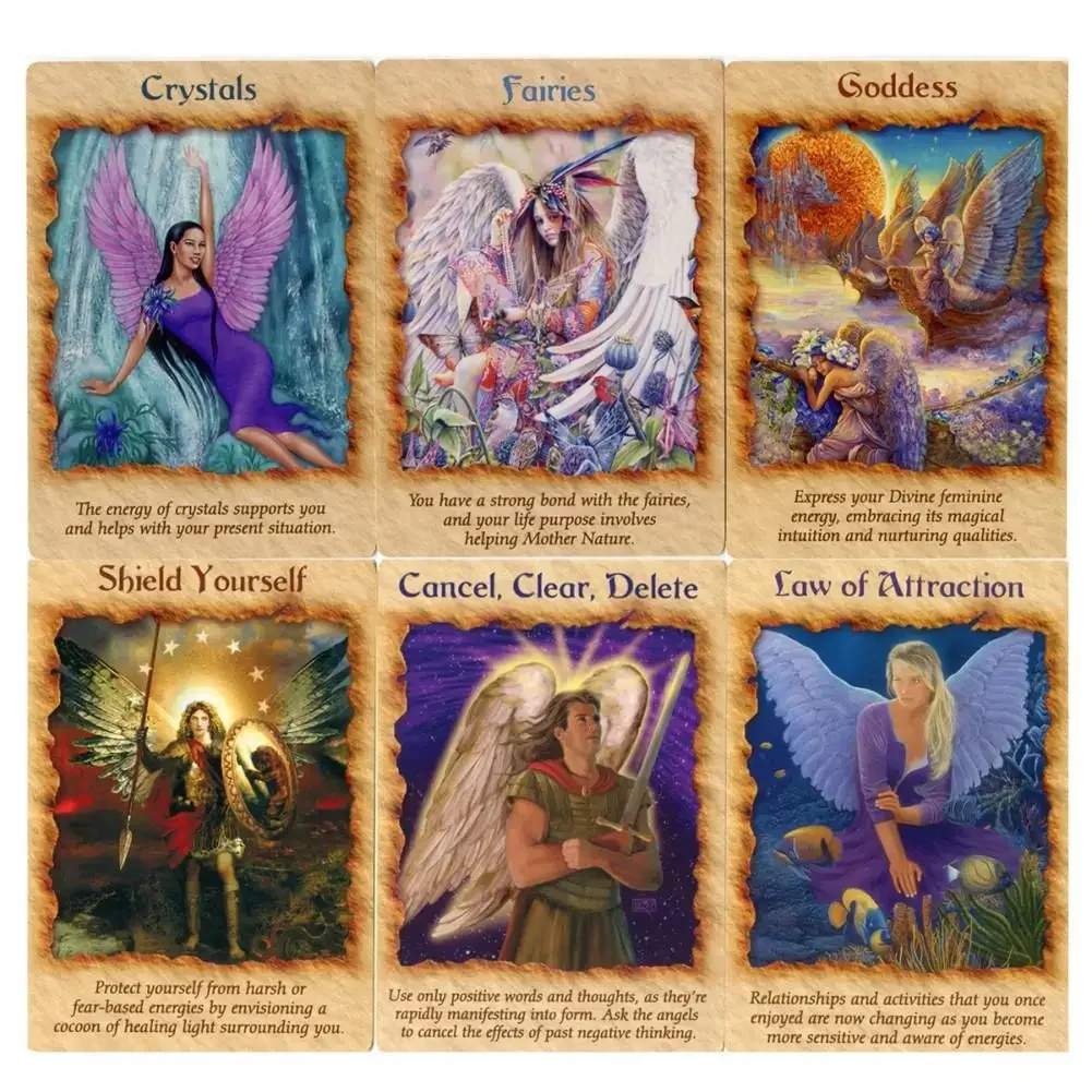 Angel Therapy Oracle cards PDF Guidebook tarocchi deck giochi da tavolo per family party women kids toys