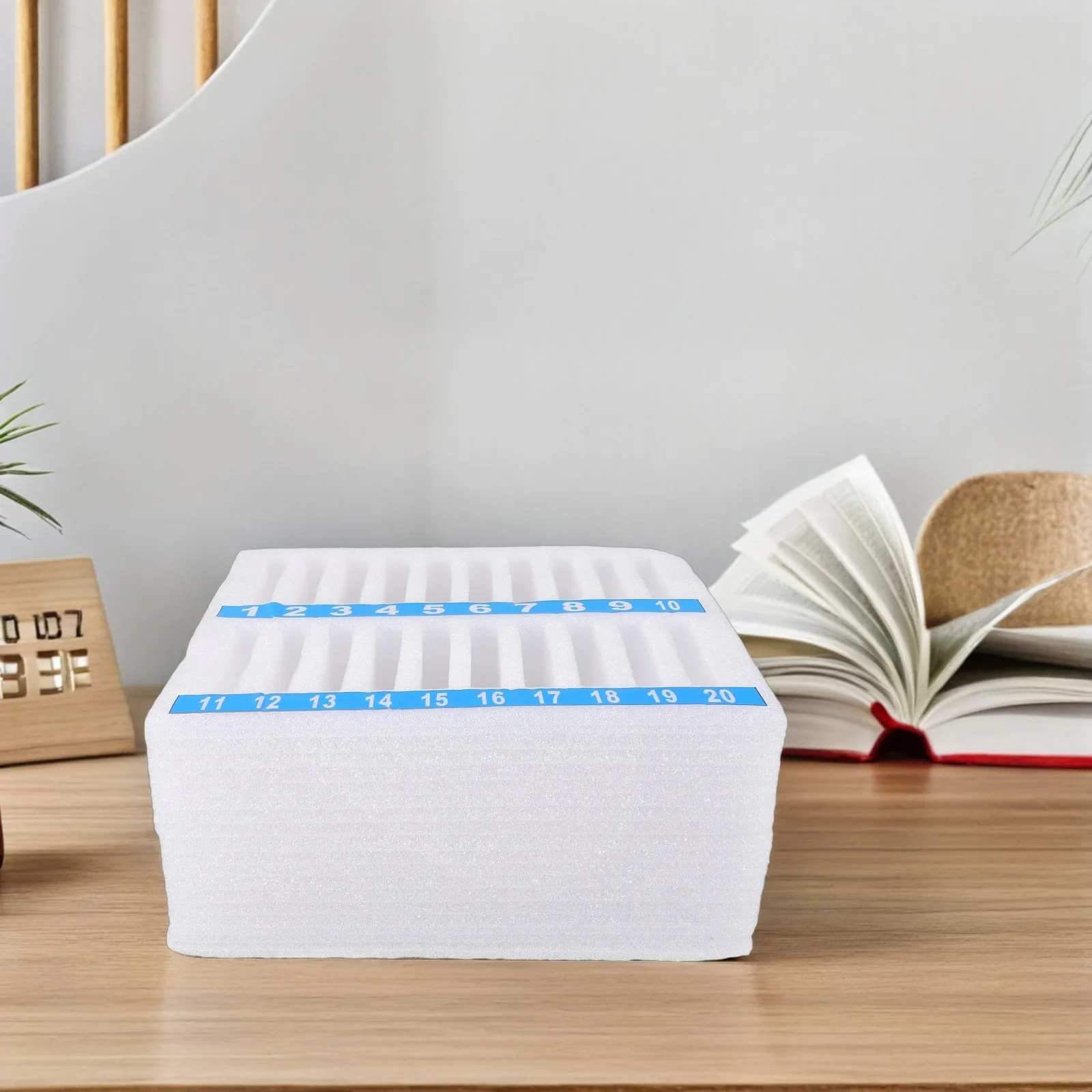 

Multi Grid 20 Slots Foam Mobile Phone Storage Organizer Desktop Meeting Room Office Classroom Phone Management Box