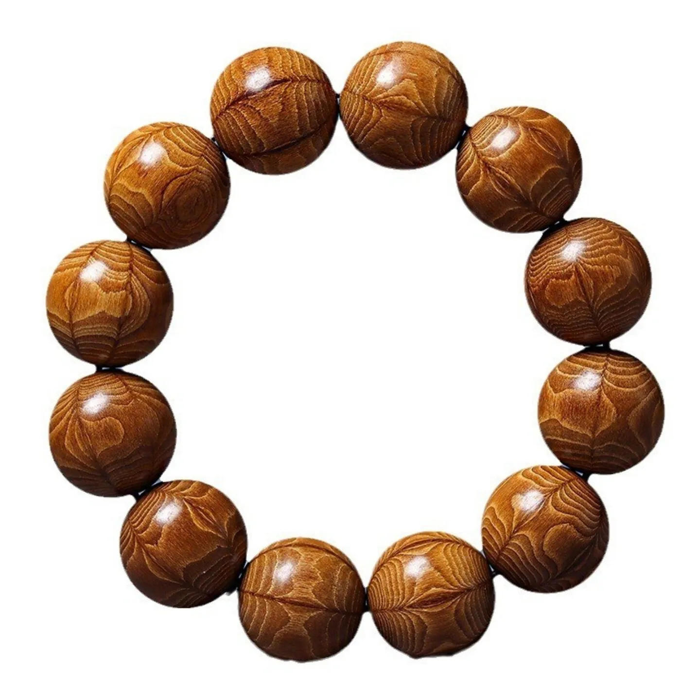 Natural Old Material Six Paths Wood Buddhist Beads Bracelet Ethnic Style Wrist Jewelry for Men Gifts