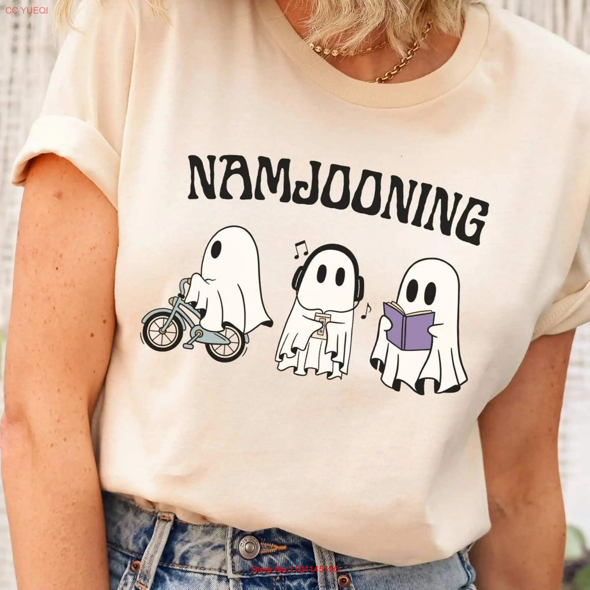 تي شيرت الجيش Namjooning ، RM عيد جميع القبور ، Namjoon Merch ، قمة شبح مضحكة ، أكمام طويلة أو قصيرة #1