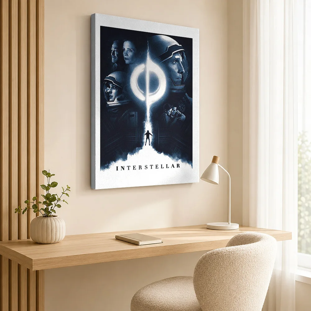 Interstellar Movie Canvas Poster Custom Photo Vintage Movie Wall Paintings Decoration for Man Cave Ready to Hang Gift for Fans