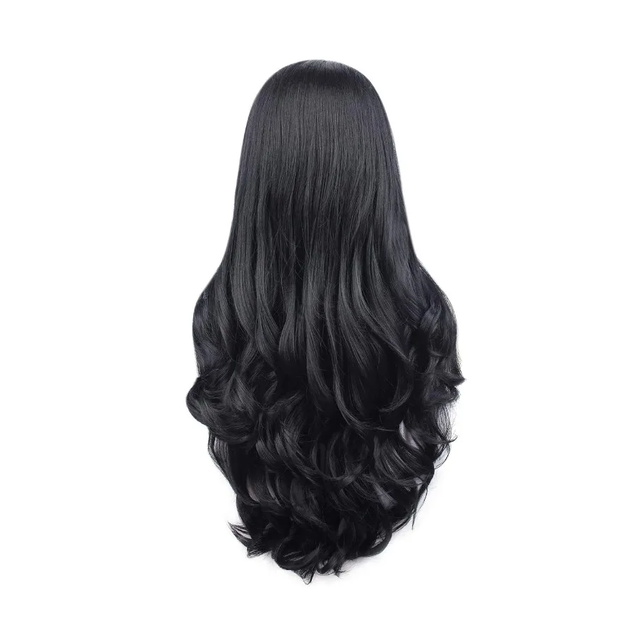 IMSTYLE 26 بوصة أسود الدانتيل شعر مستعار أمامي طبيعي طويل متموج شعر مستعار اصطناعي لحفلة تنكرية للهالوين زي الحدث المرحلة لكل #4