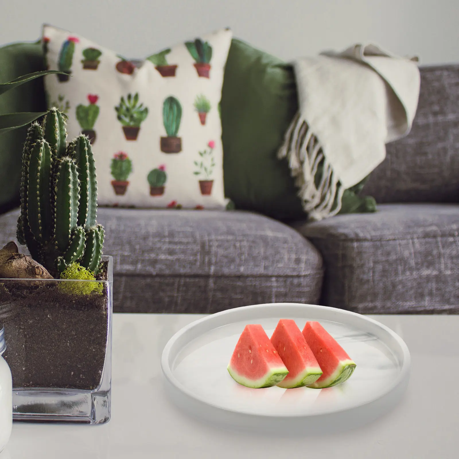 1Pcs Marble Ceramic Jewelry Tray Small Storage Holder for Cosmetics Sundries Desktop Organizer Decorative Trinket Plate