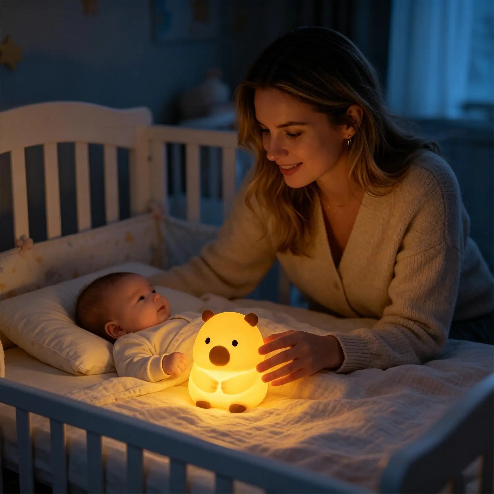 Kids Night Lights 3-Level Dimmable Animal Nightlight With Timer Adorable Nightstand Lamp For Kids Boys Adults Bedroom Dorm Home