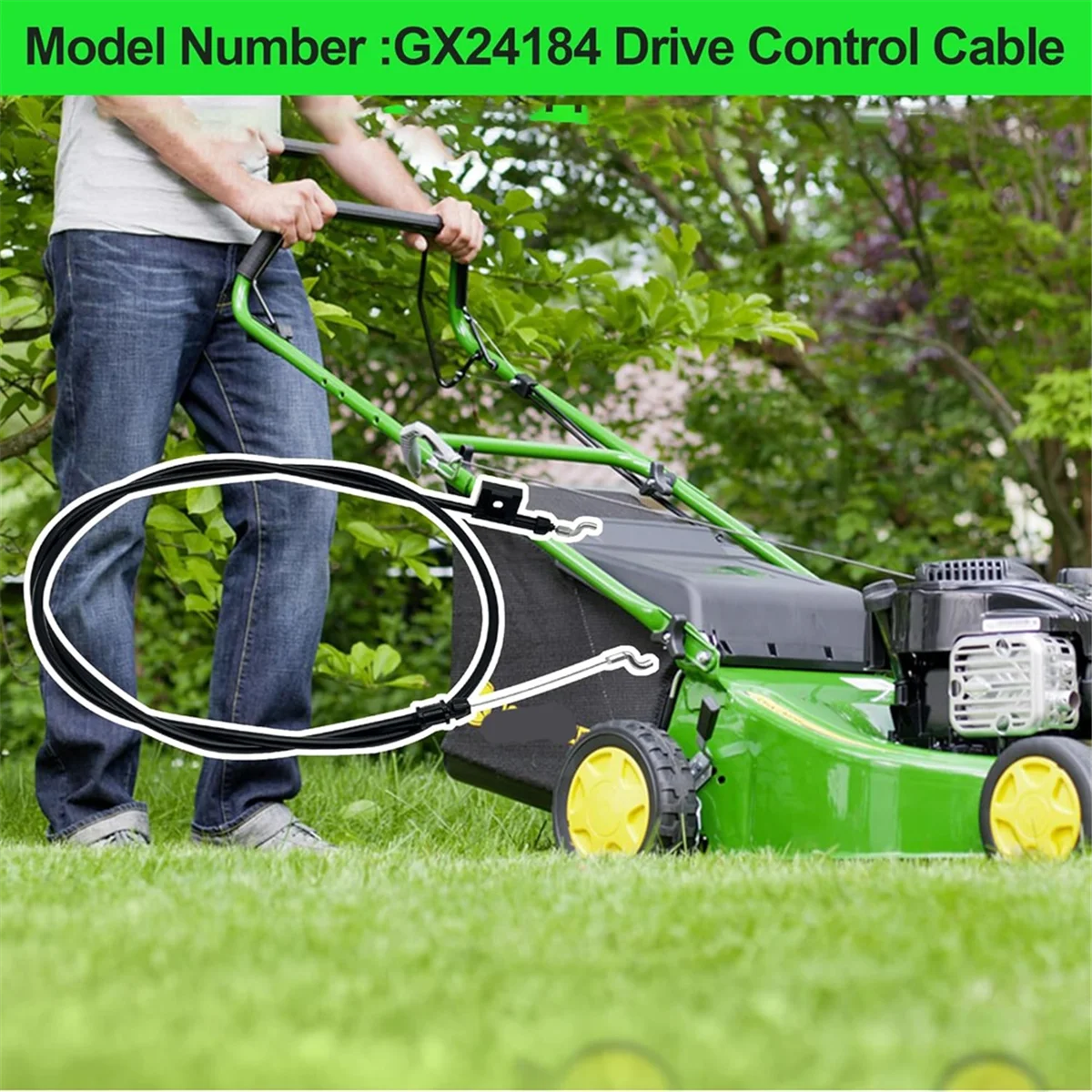 Cabo a76k gx24184 para john deere, compatível com o modelo js26 js28 js36 js38 js46 jm26 jm36 jm46 push cortador de grama