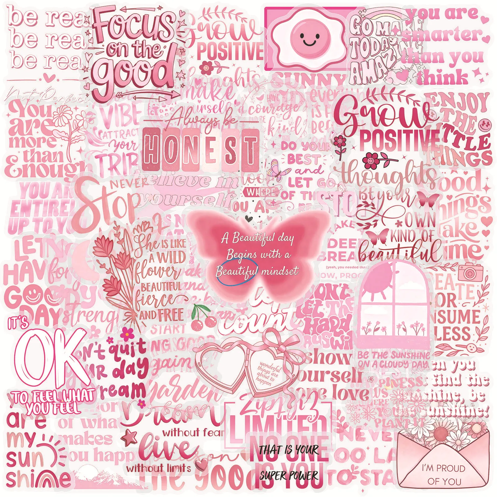 50 autocollants créatifs imperméables roses sur le thème de la Bible et de Jésus, pour bagages, cahiers, scrapbooking, skateboard, cadeaux et jouets