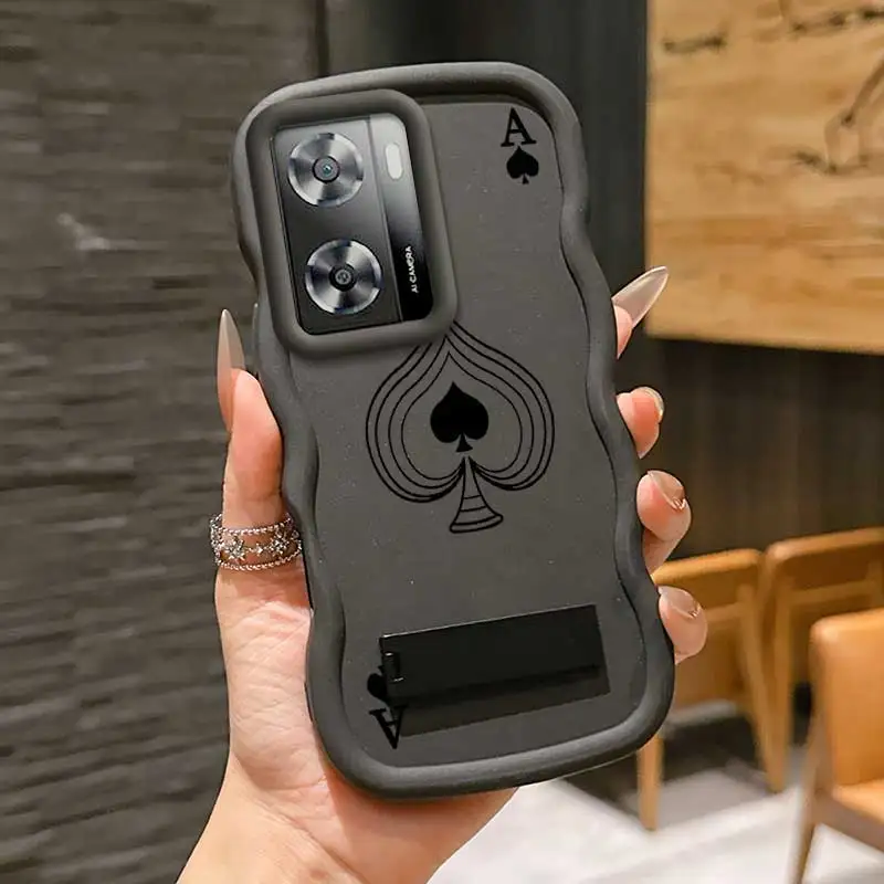 Moda Ace of Clubs Capa de design flexível refinada e proteção de suporte feita para OnePlus Nord N20 SE Ideal para OnePlus Nord N20