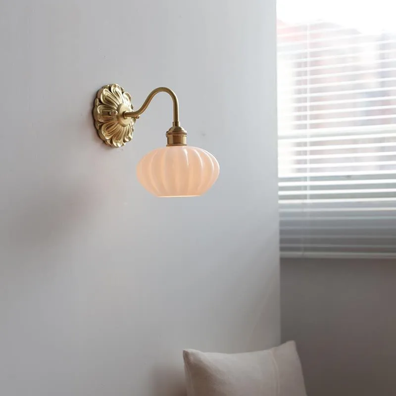 

Retro Brass Wall Light American Style Bedside Aisle Entrance Bedroom Mirror Makeup Table Light