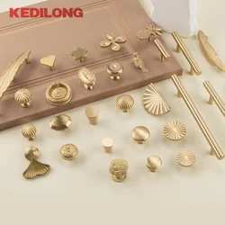 KEDLO solid brass European style minimalist cabinet pull handle classical light luxury drawer long  handle cabinet door knob