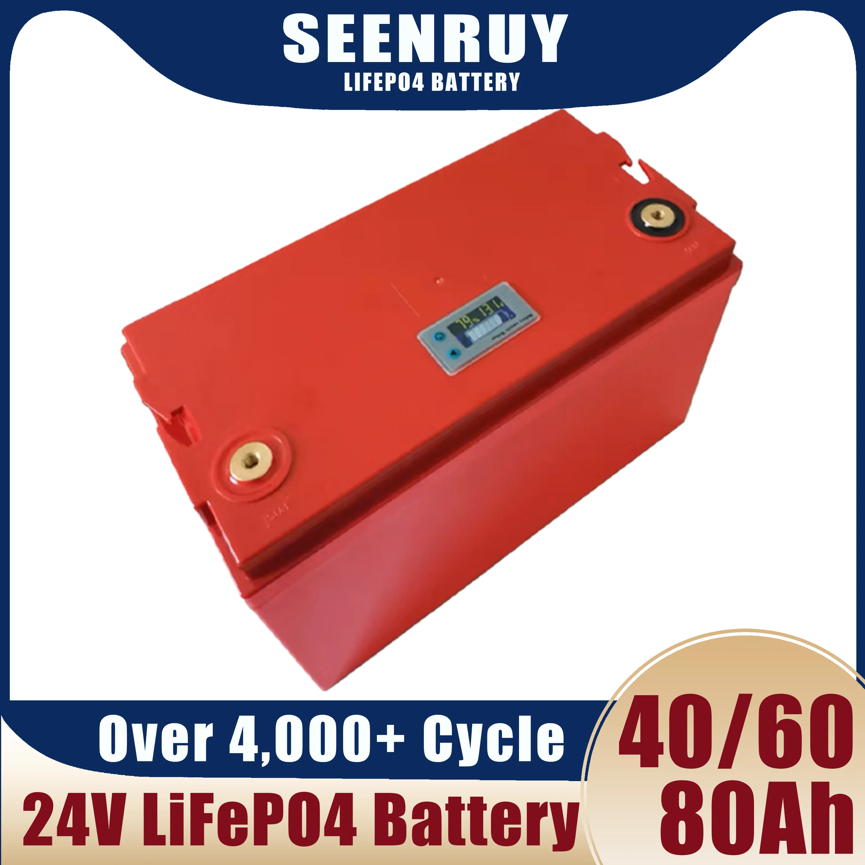 24V 80Ah 60Ah 40Ah LiFePO4 Battery Pack Deep Cycle for Backup Power Solar Energy Storage Golf Cart with Charger Hot Sale