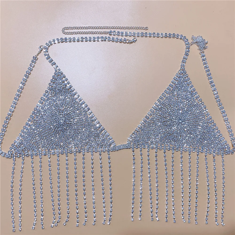 Luxury Lingerie Shoulder Chain and Dress Bra Strap Necklace Wedding Rhinestone for Women Set Sexy Beach Bikini Skirt Jewelry