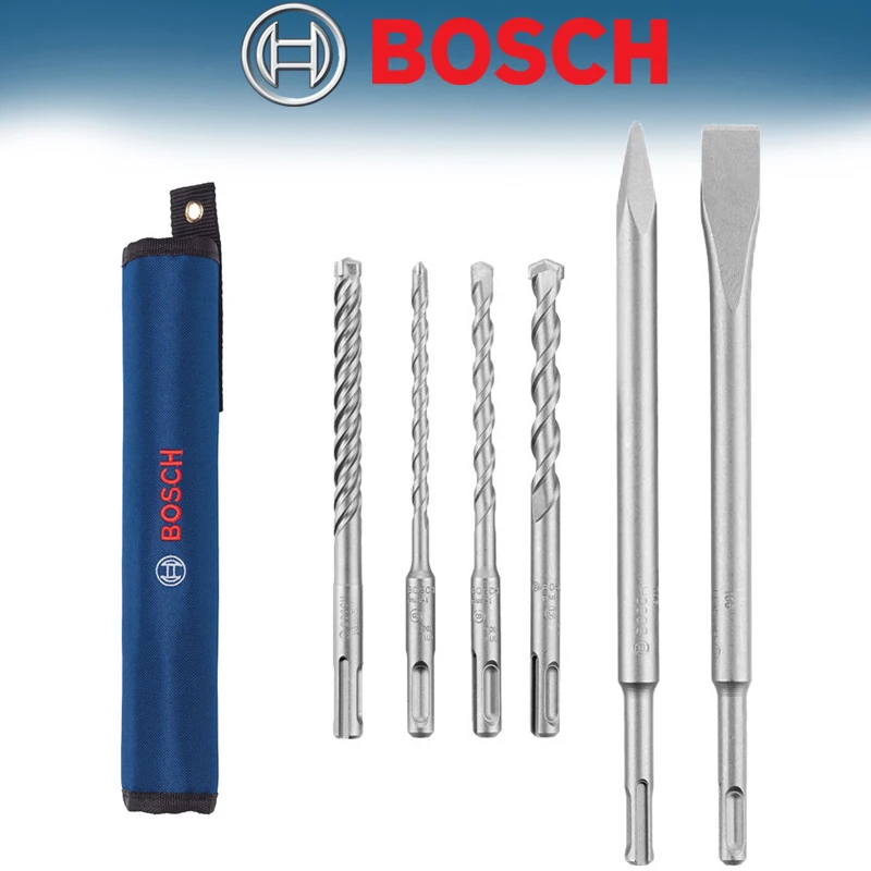 BOSCH 2608579300 SDS-PLUS مجموعة مختلطة لفة زرقاء صغيرة أربعة فتحات تطبيق البناء ملحقات أدوات إزميل الحفر #1