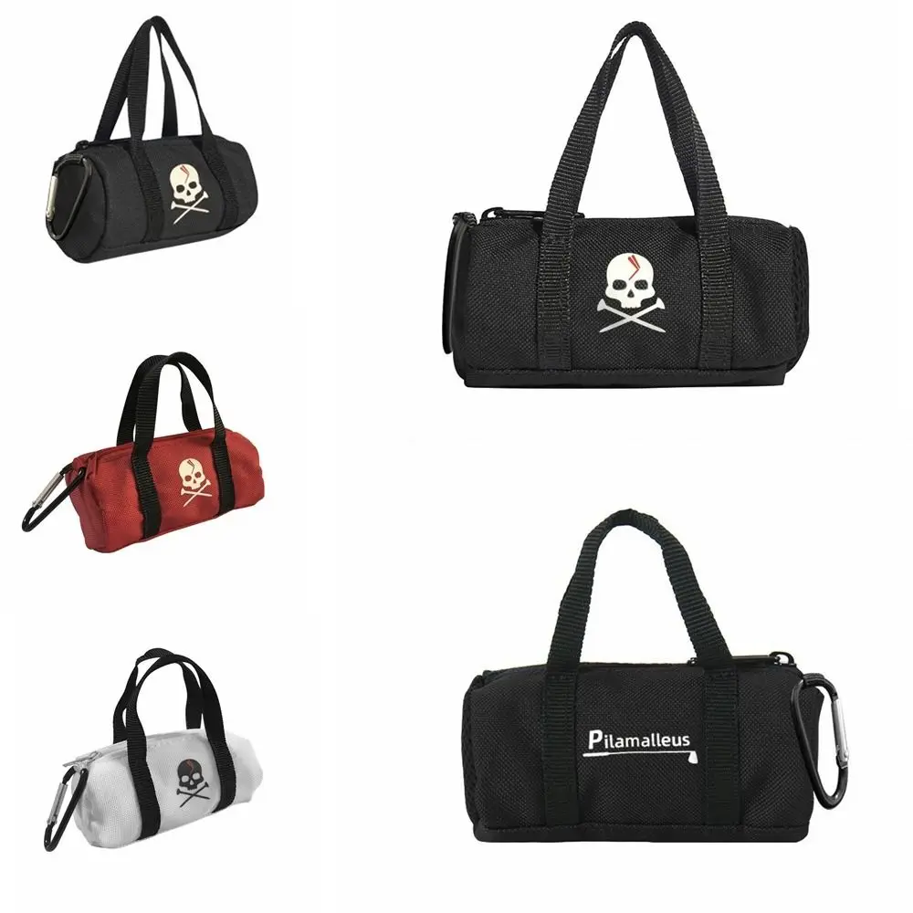 

Skeleton Pattern Small Golf Storage Bag Zipper Lightweight Golf Ball Storage Pouch Portable with Metal Hook Mini Golf Ball Bag