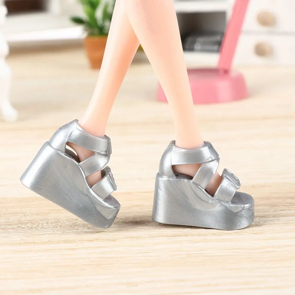 High Heel Foot Flat Shoes Sandals for 30cm Doll Daily Wear Fashion Shoes Cool Sunglasses for 11.5