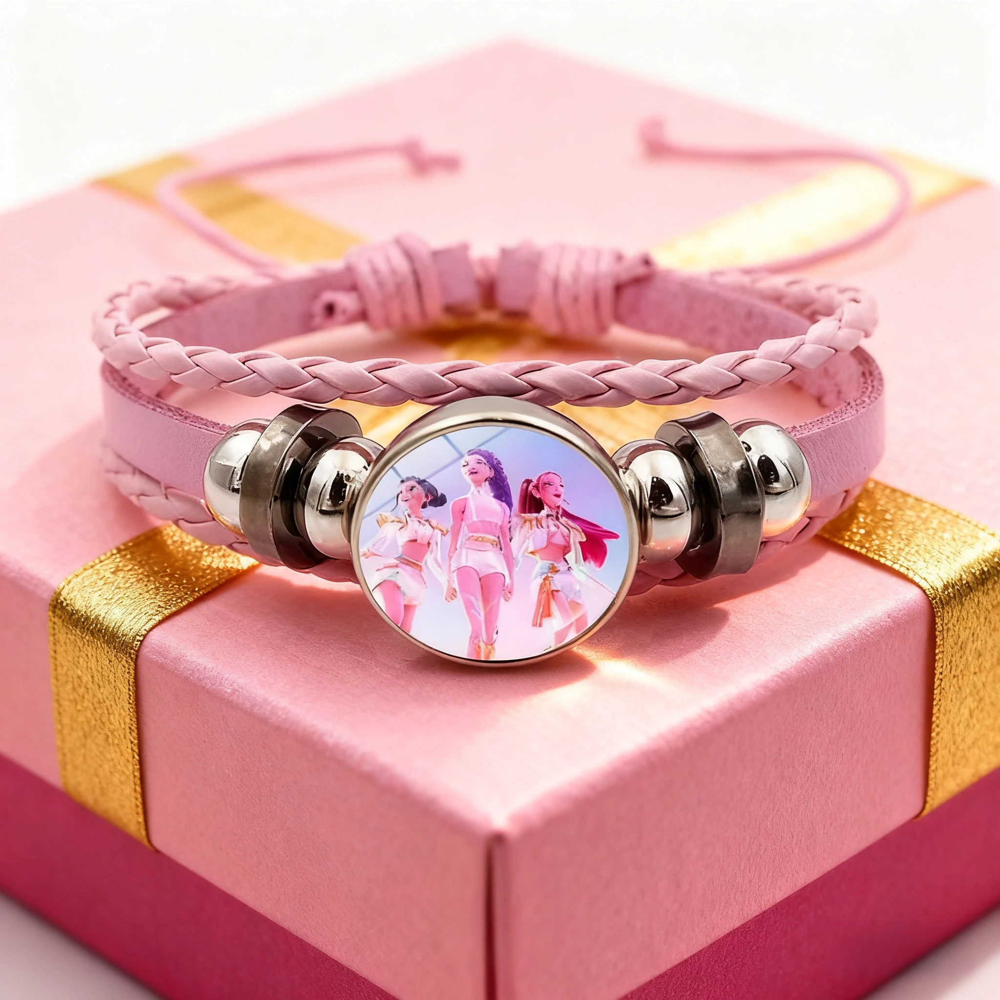 

KPop DemonHunters модные аксессуары для женщин и девочек милые плетеные браслеты с героями мультфильмов аниме периферийные браслеты производные подарки