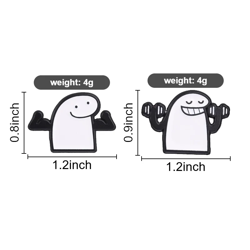 Gym Workout Flork Meme Enamel Dumbbell Weightlifting Muscle Flex Brooches Badge Fitness Lover Jewelry Gift for Friends - view 2