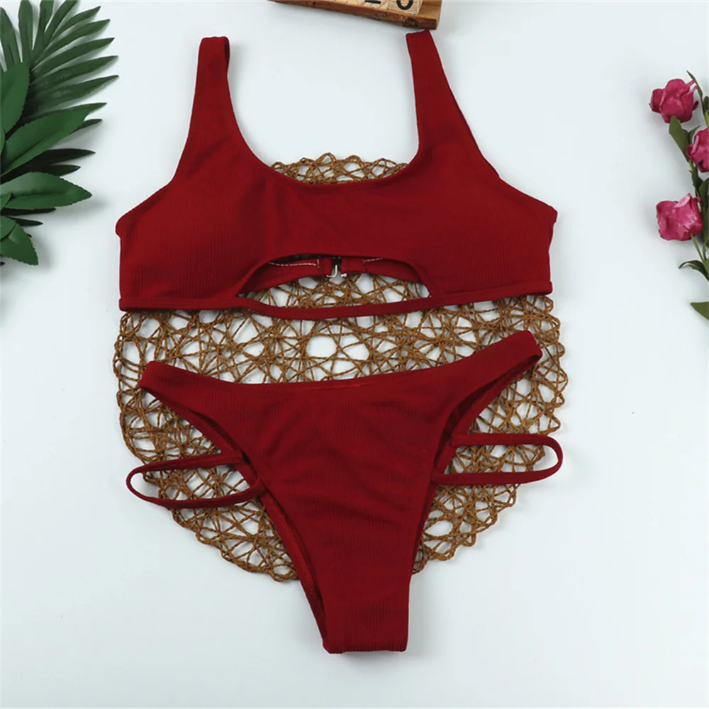 مثير سلسلة بيكيني الجوف خارج Tankini مايكرو ملابس السباحة عطلة ملابس الشاطئ المايوه التضليع طنجة المرأة 2 قطعة مجموعة الزي