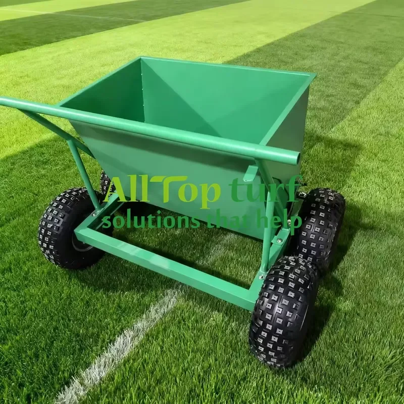 ALLTOP TURF Infill Dropper Machine for Spreading Infill(sand and Rubber Granules) on Artificial Grass 4 Big Wheels