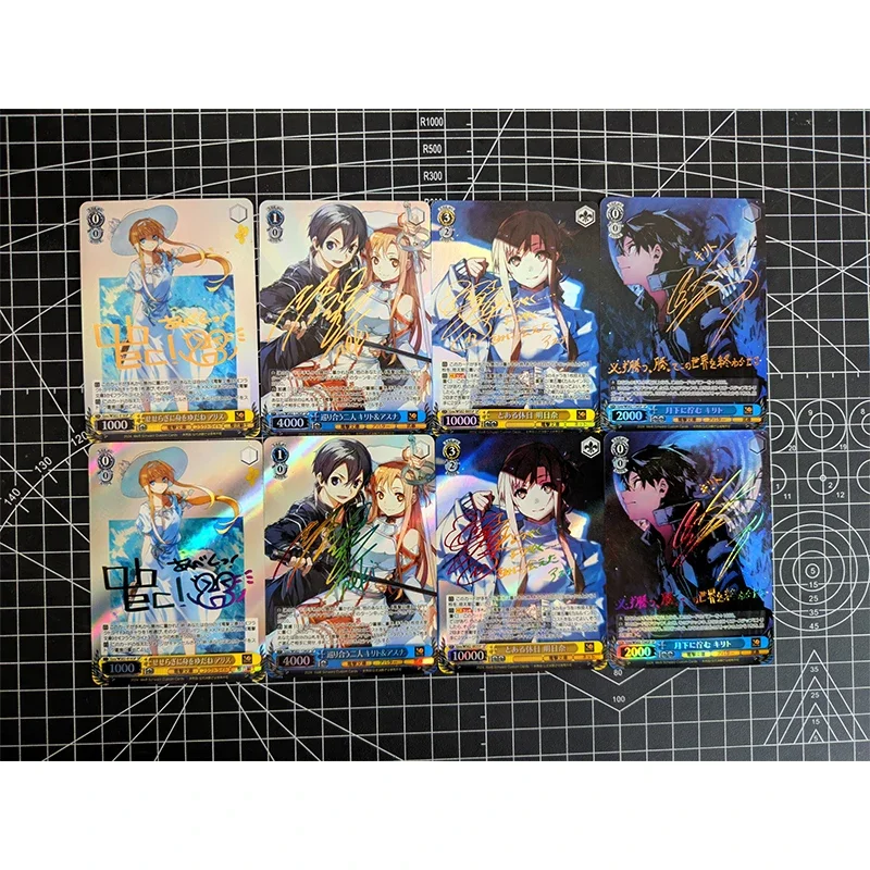 Weiss Schwarz Anime Characters Yuuki Asuna Tokisaki Kurumi DIY Homemade Bronzing Toys Collection Card Christmas Birthday Gift