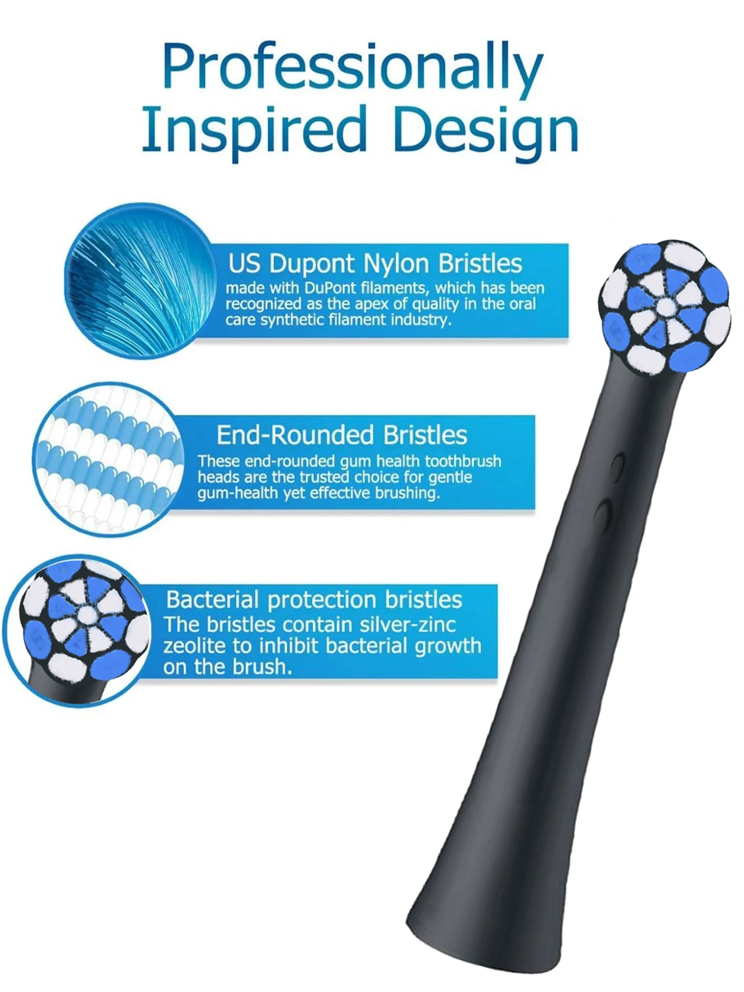 4 قطعة رؤوس فرشاة الأسنان البديلة المتوافقة مع براون أورال B iO 3 4 5 6 7 8 9 10 سلسلة فرشاة الأسنان الكهربائية #6