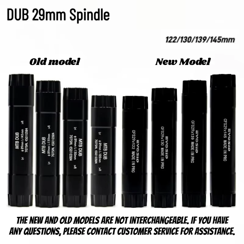 

Шпиндель EVOSID DUB 29 мм, 122/130/139/145 мм, обработка алюминиевого сплава с ЧПУ, совместимая с шатунами EVOSID, новые и старые версии