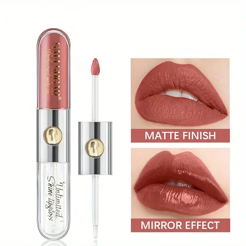 Hydration Double Headed Easy To Color Lip Gloss Lipstick Not Touching The Cup Coating Everyday Versatile European American Style