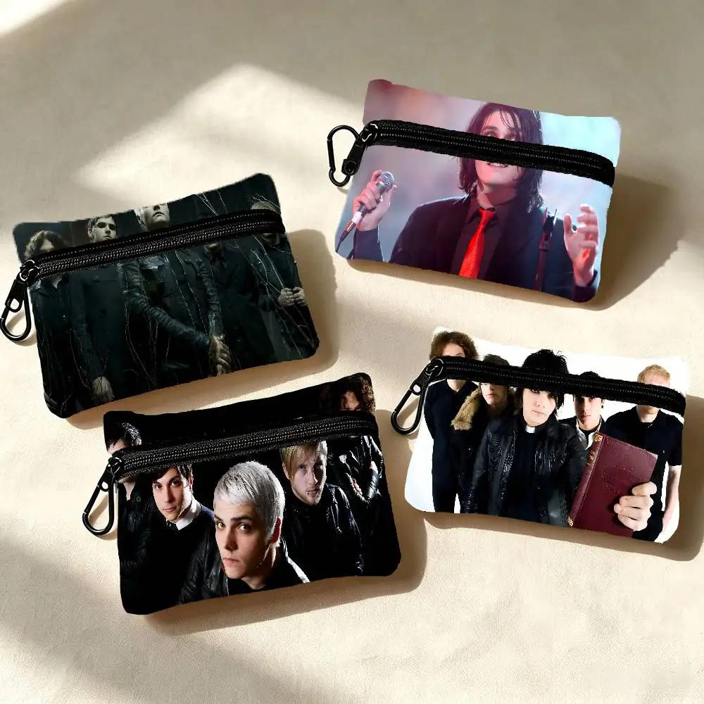 Band My Chemical Romance Multifunctional Oxford Cloth Small Pouch With Hook Mini Coin Wallet Earbud Storage Bag