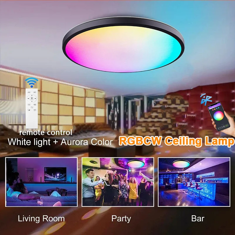 

Умный потолочный светильник RGB LED Light 40W светодиодные RGB светильники потолочный светильник TUYA APP Bluetooth WIFI для домашнего декора Спальня Гостиная